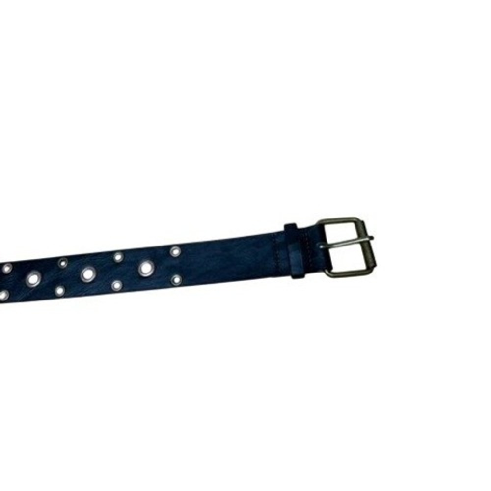 Brown Faux Leather‎ Double Grommet Belt Plus Size 1X Silver/Copper Eyelets Punk